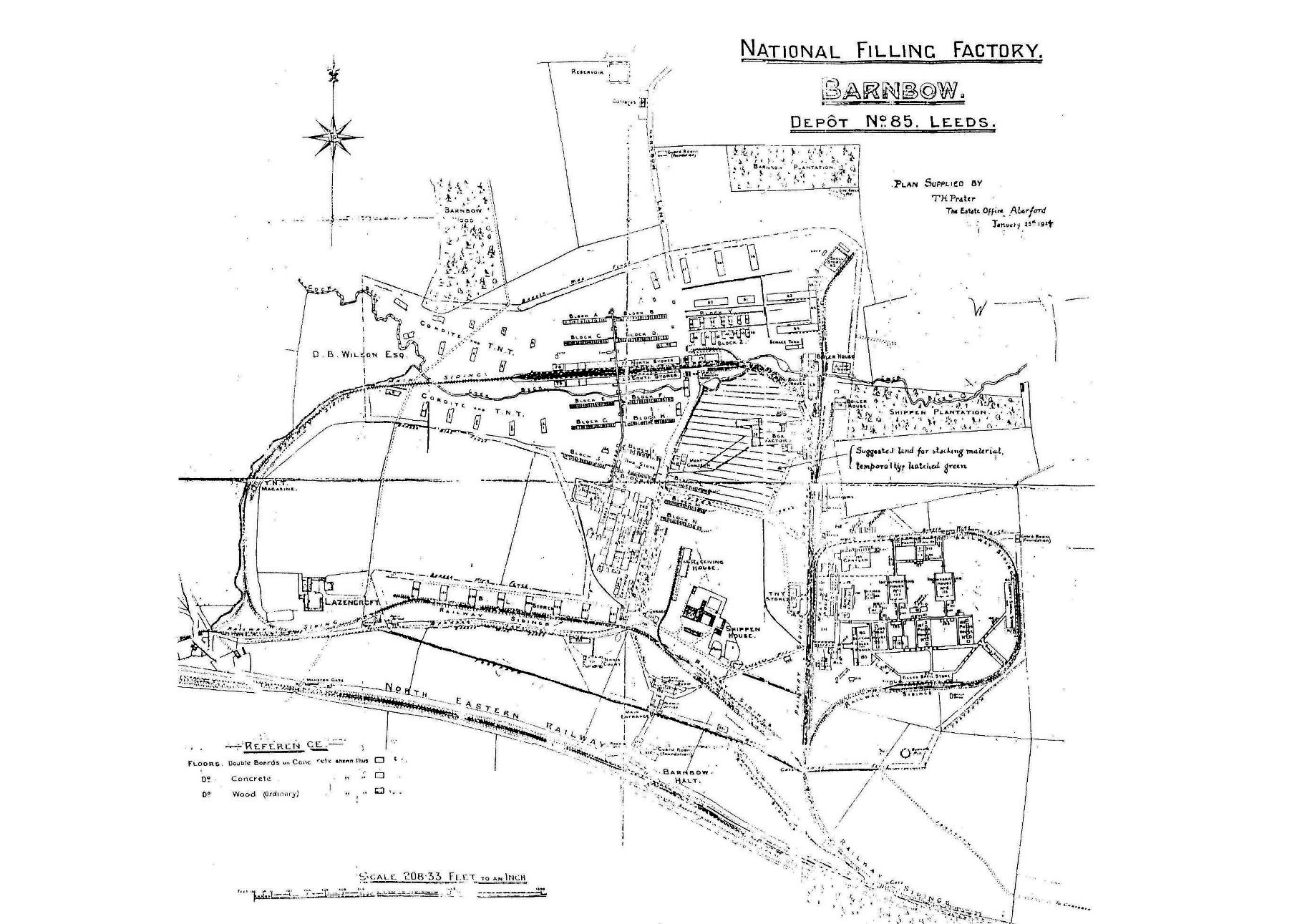Map of Barnbow No.1 (Leeds) Munitions Factory