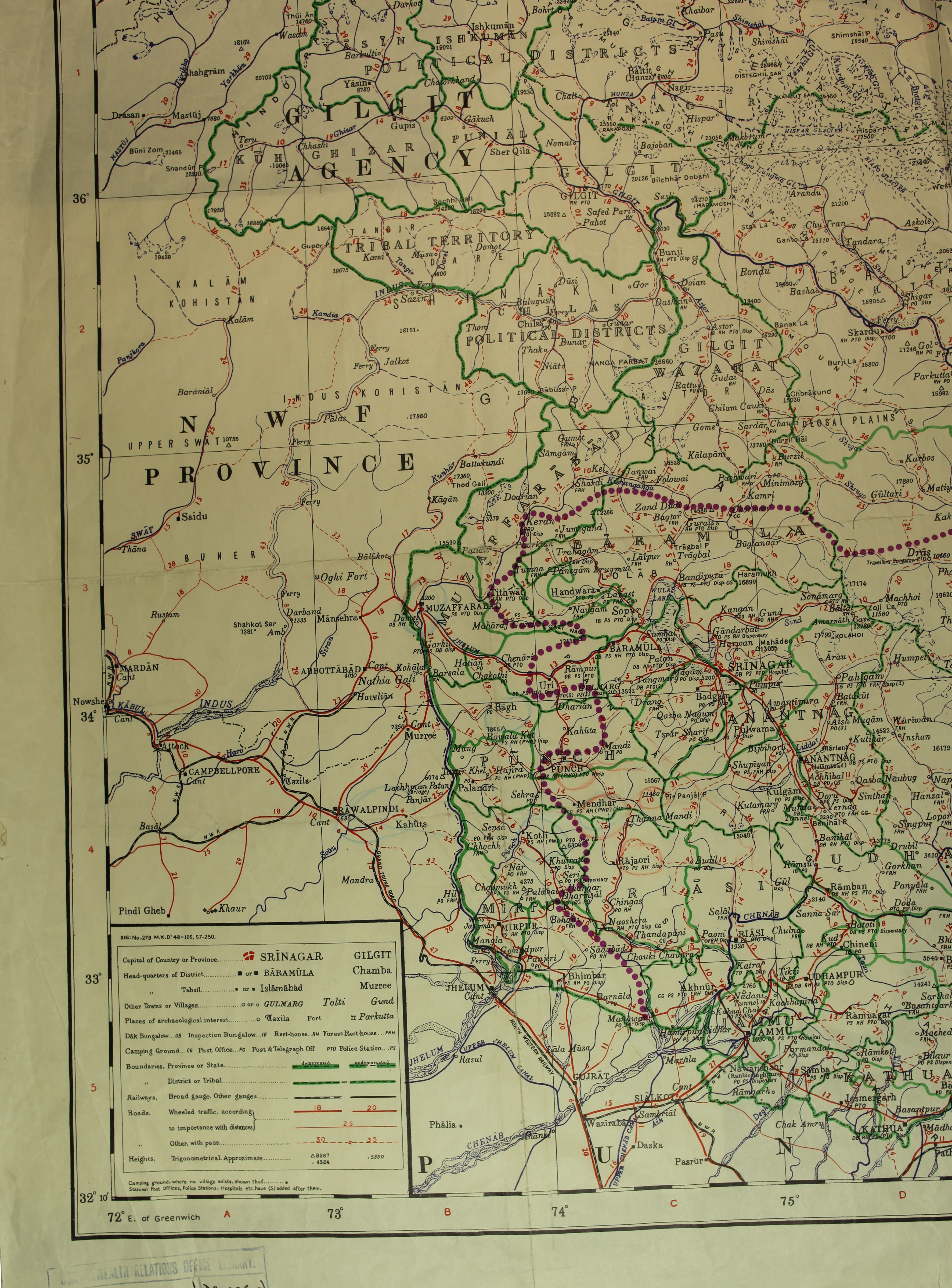 Colour photograph of an archive map