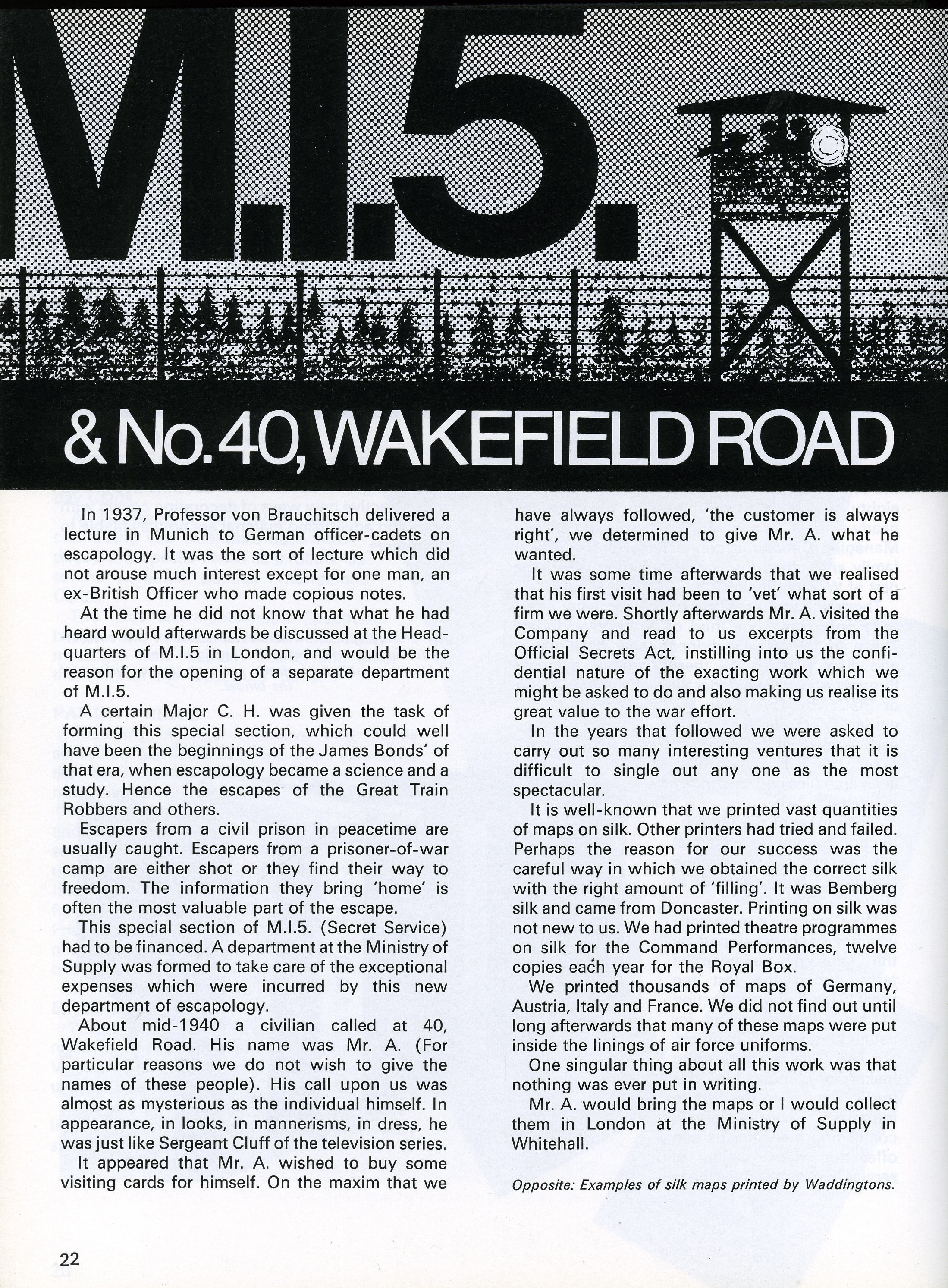 Magazine exerpt Waddingtons