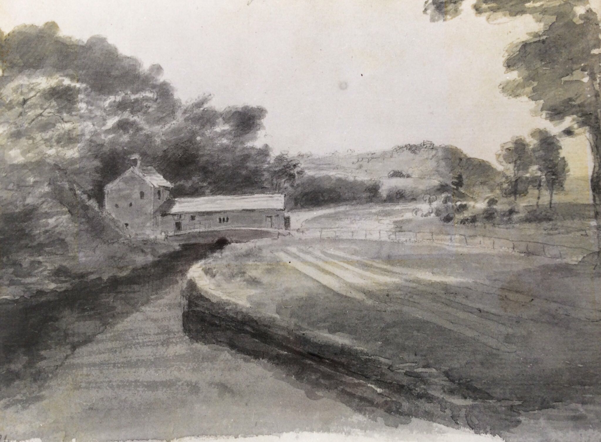 Watercolour Sketch of Armley Mill by John Russell