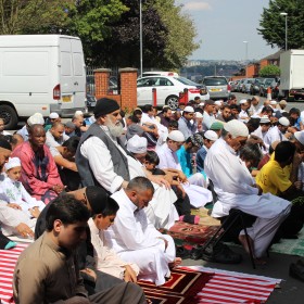 Prayers Outside Jamia Masjid Abu Huraira, Leeds