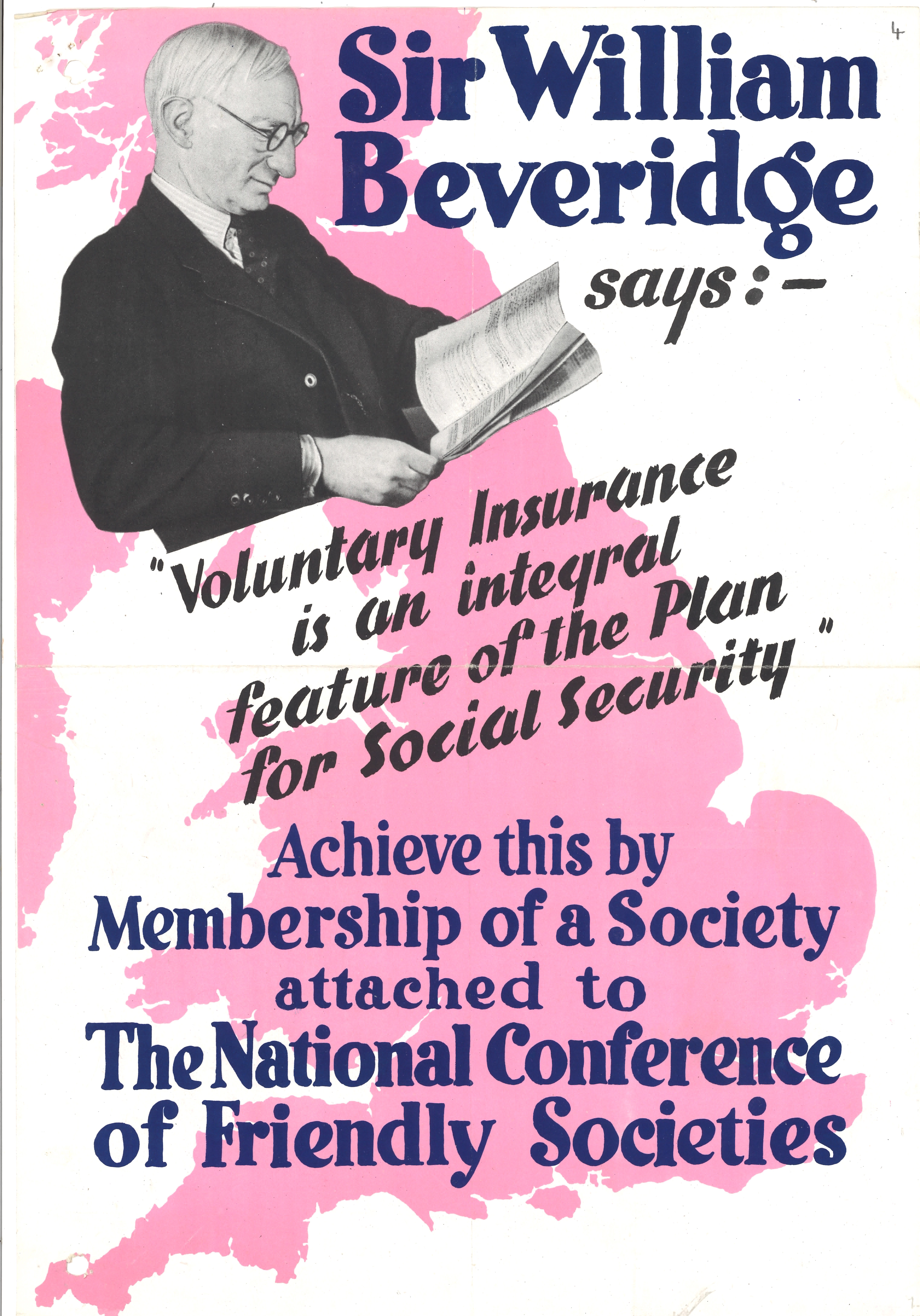 Beveridge and the Voluntary Society Poster, 1945