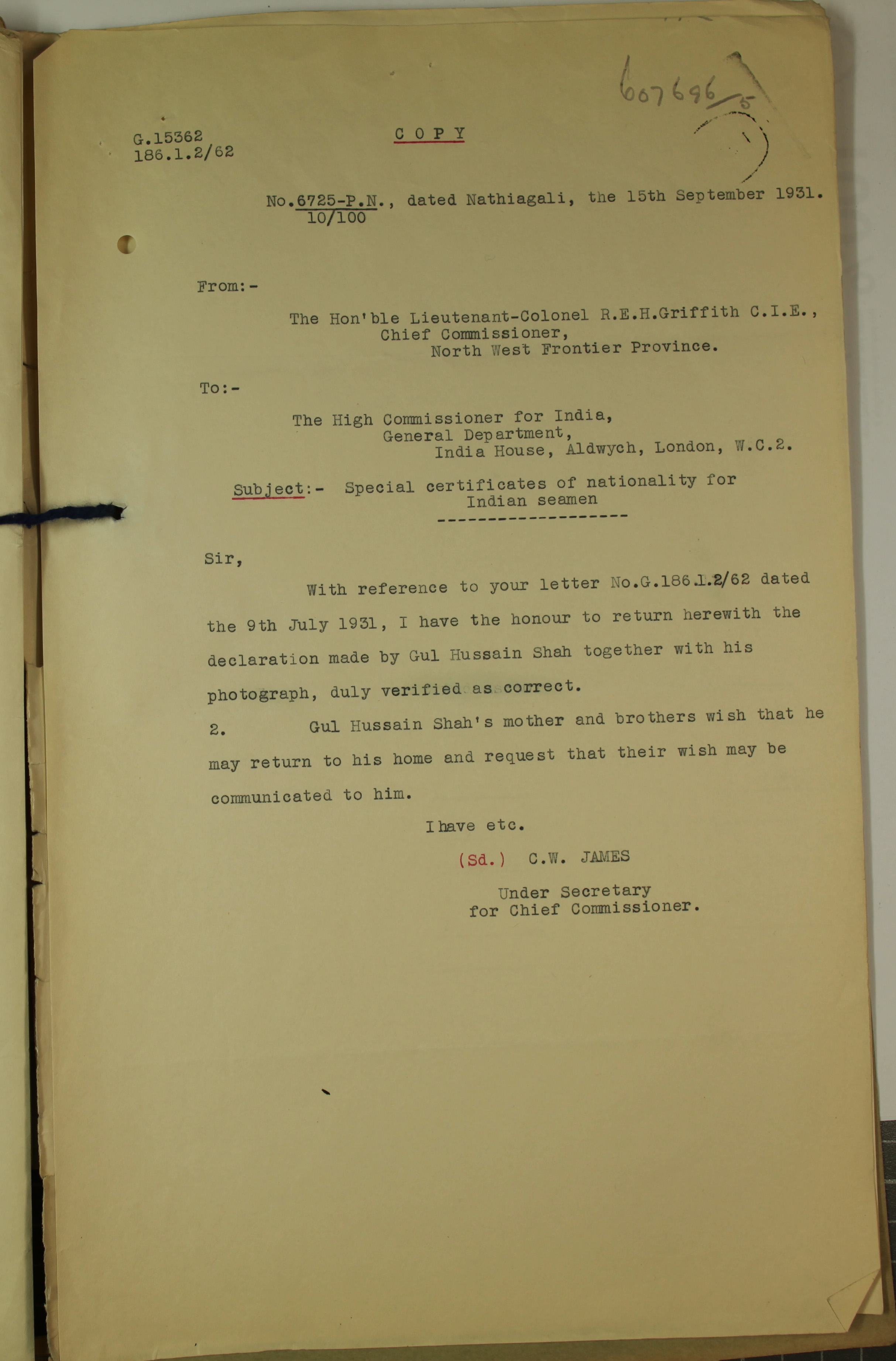 Photograph of  a typed document.