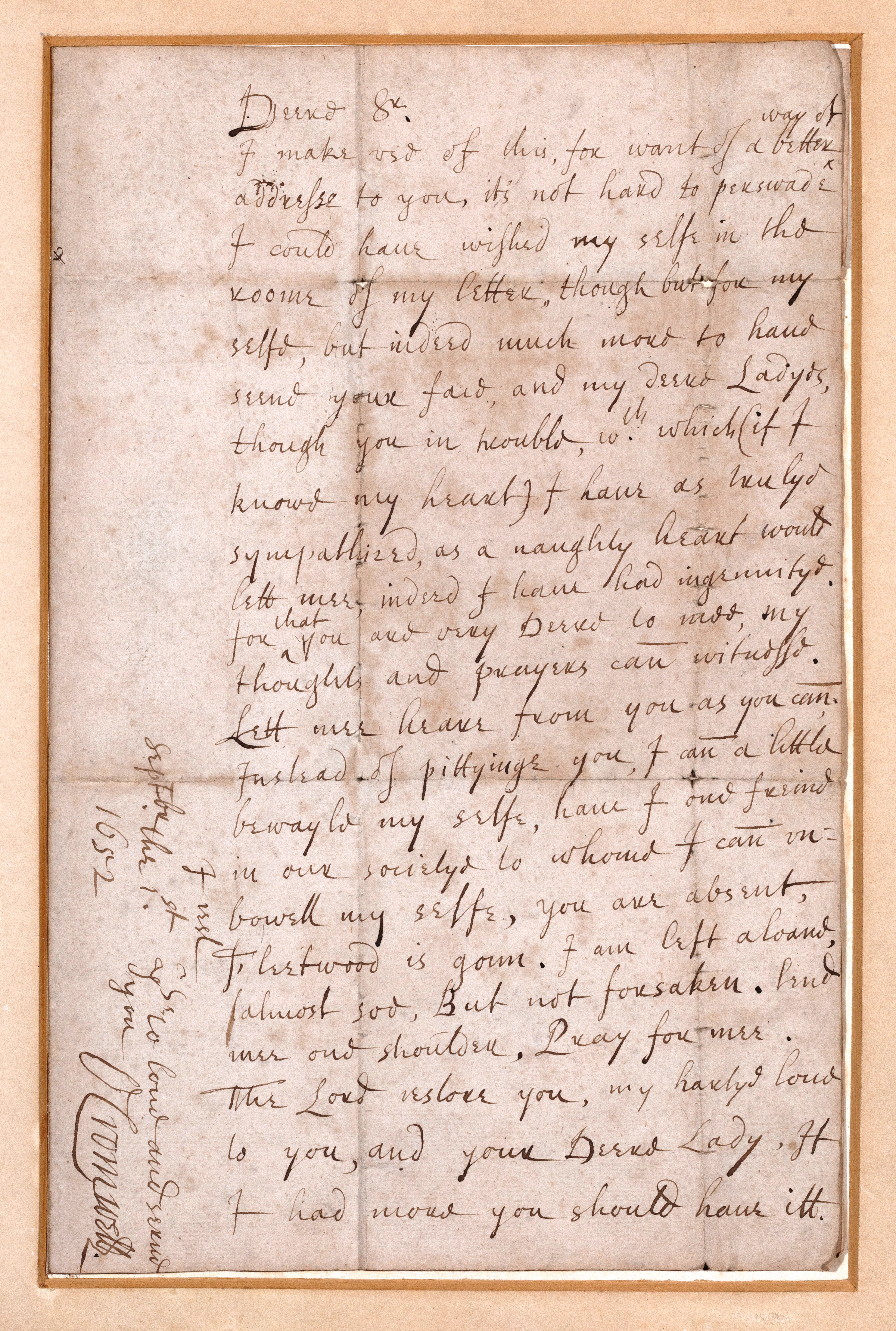 Letter by Oliver Cromwell 1652
