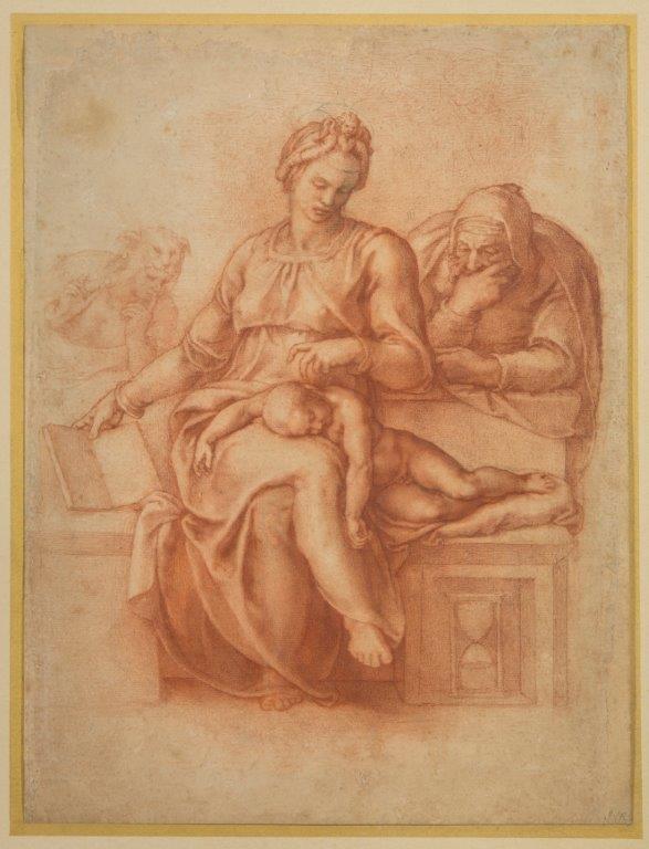 Drawing showing a man, woman and baby.