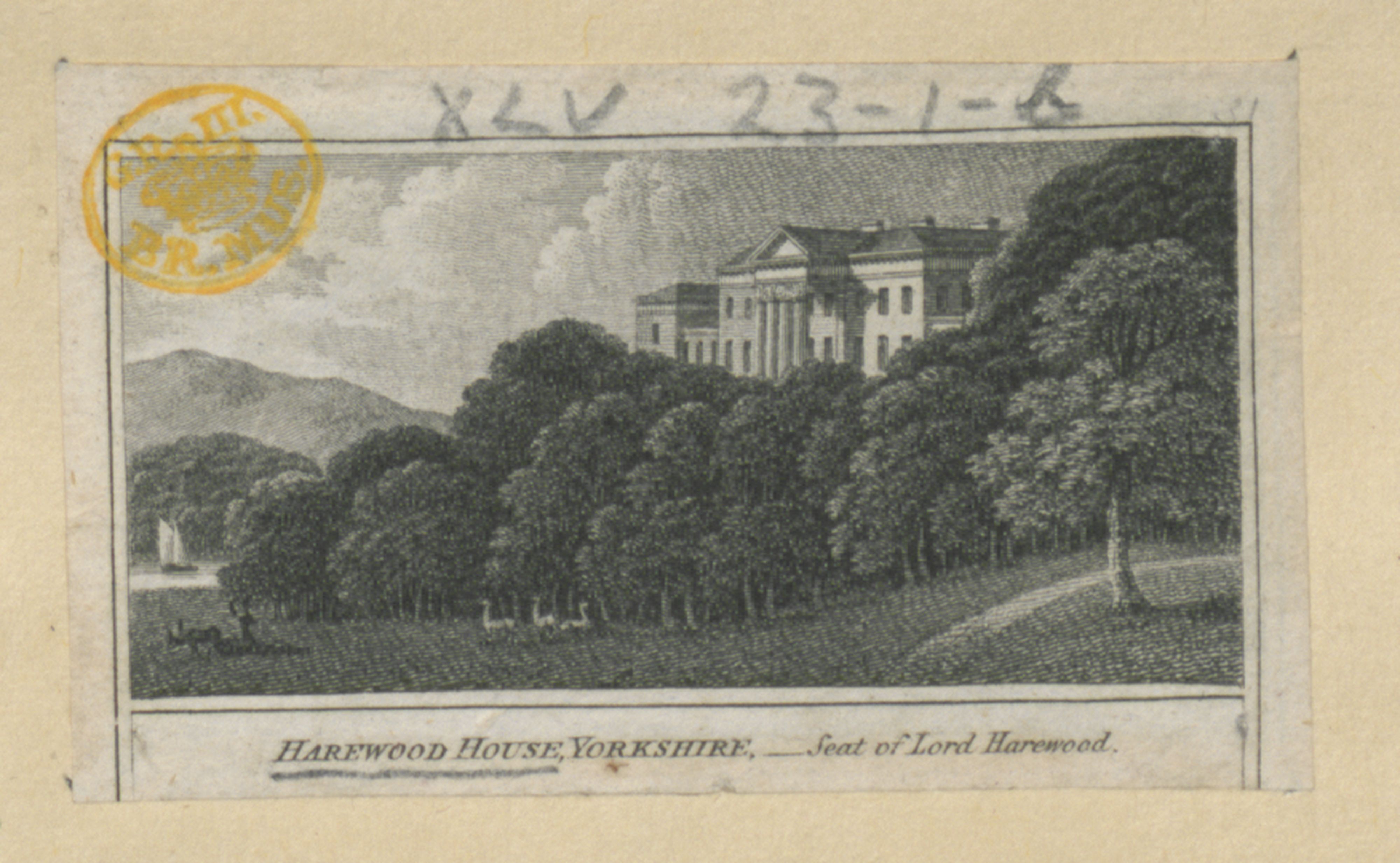 Drawing of Harewood house from 1810