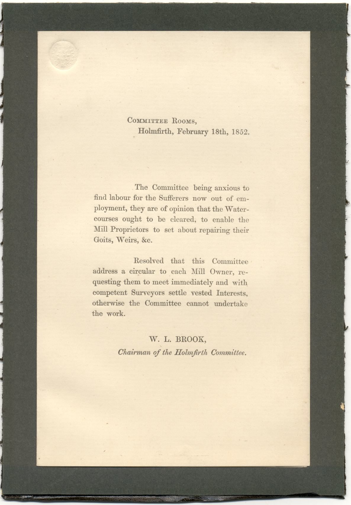 Holmfirth Committee Flood Meeting