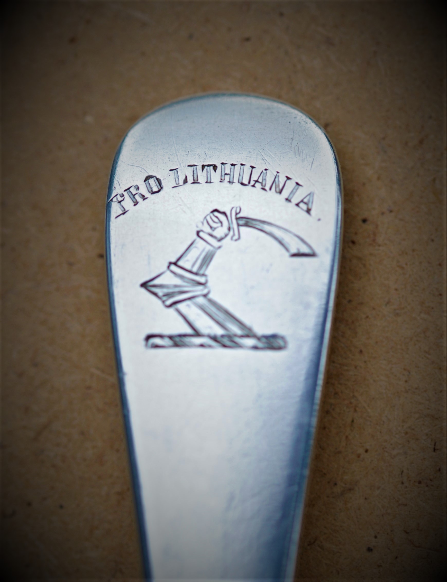 Silver spoon with the engraving ‘Pro Lithuania’