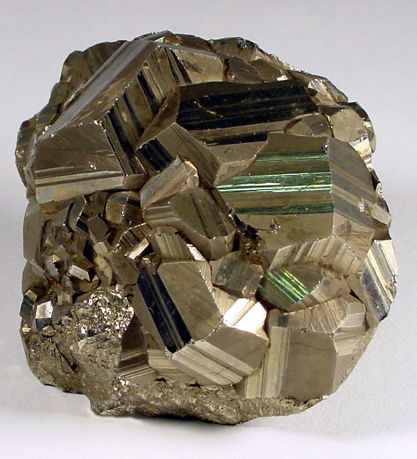 Lump of iron pyrite, showing its crystalline formation.