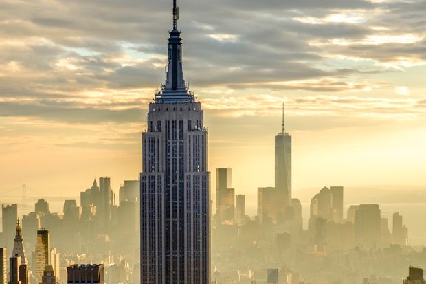 Photo of a skyscraper in New York with other high buildings in the background