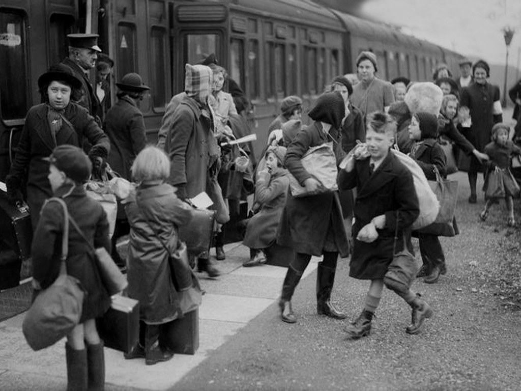 A group of children evacuated from an English city have reached their new location