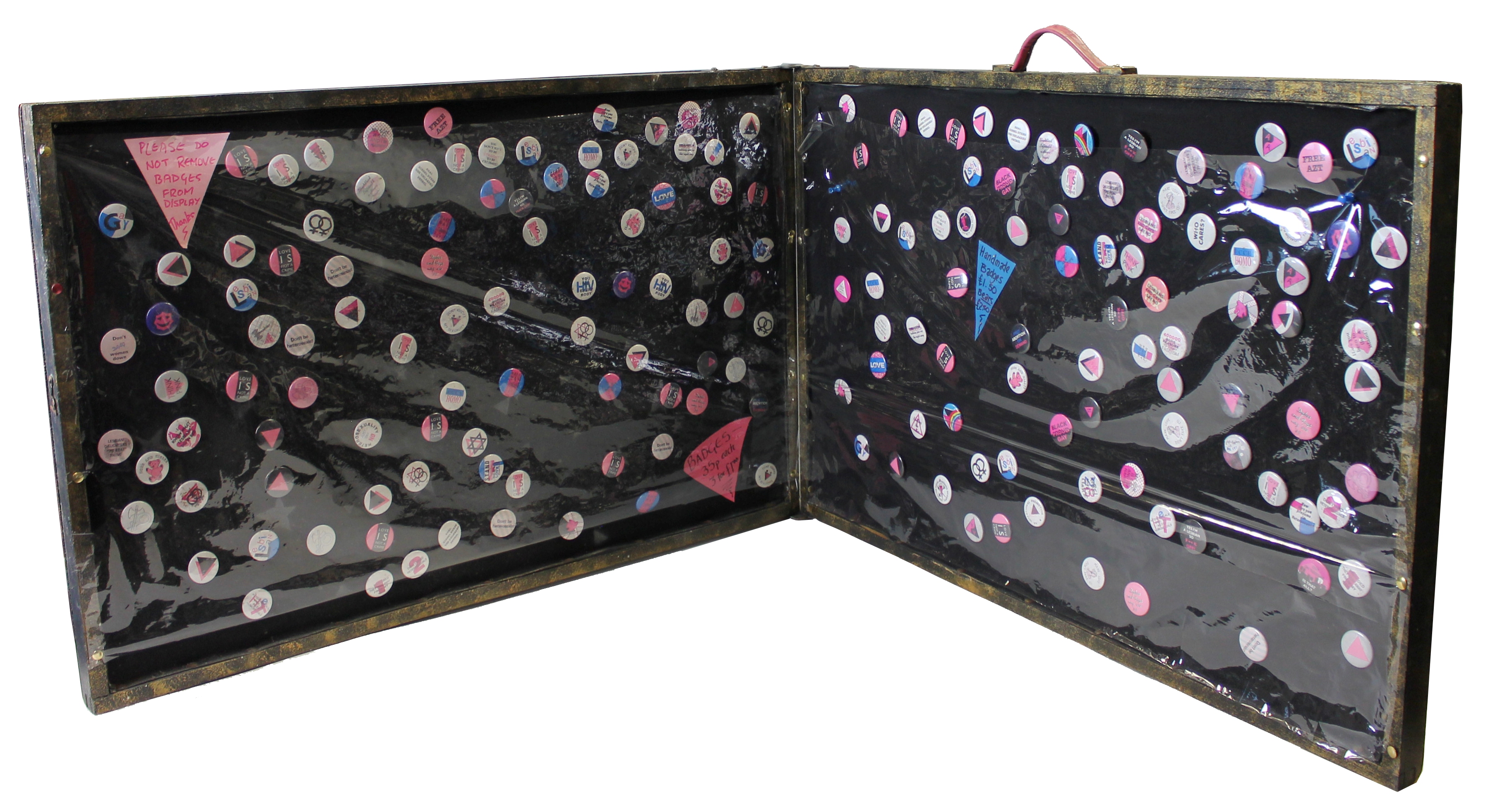 Intentional Promotions Pasting Table With Pin Badges