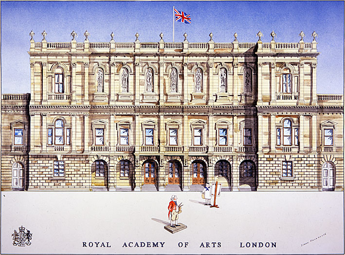 Nineteenth-century illustration of the Royal Academy building, London