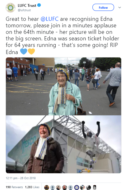 Screenshot of two photos of Edna from Twitter along with messages of condolences