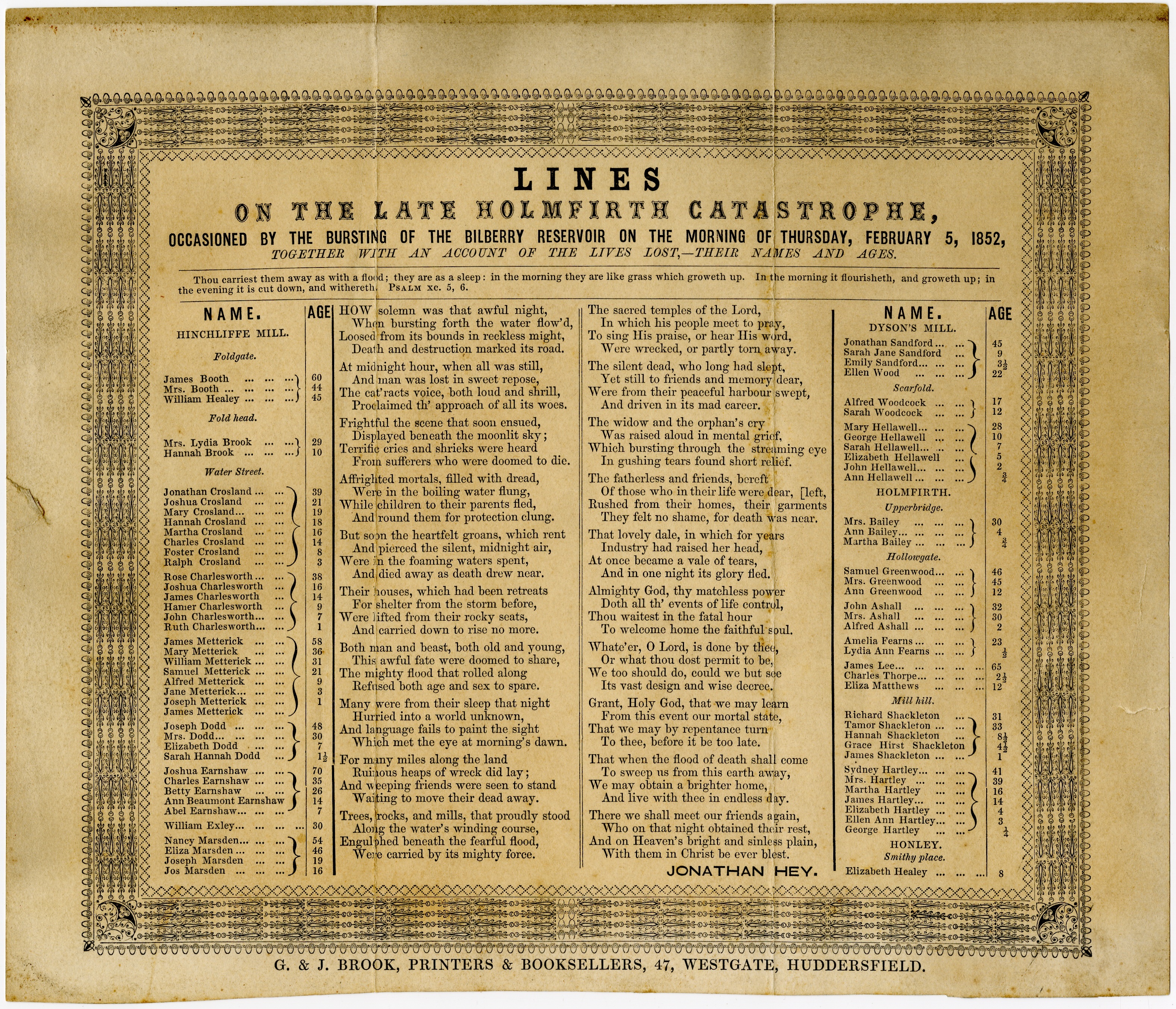 Holmfirth Flood Poem