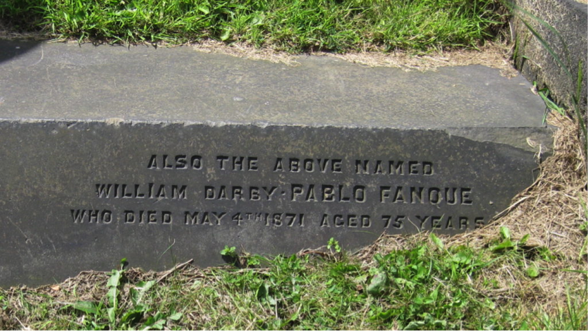 Photo of the gravestone of Pablo Fanque who died in 1871