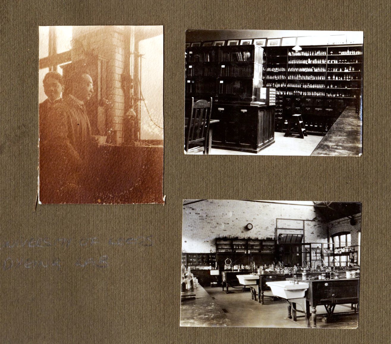 3 photos in an album, showing a University Textiles Dyeing Depatment