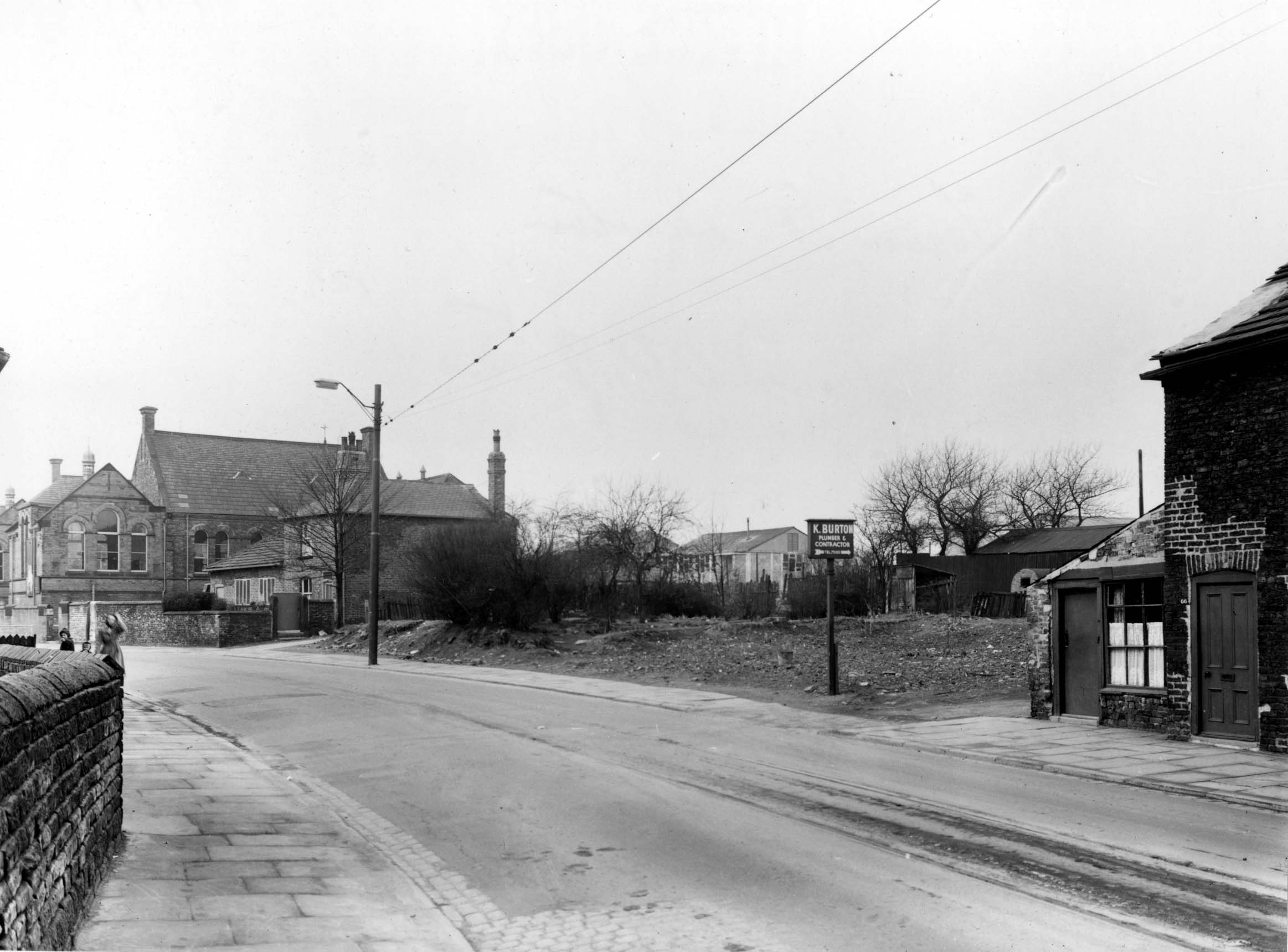 Beeston School, Leeds 1955 and K. Burtons, Plumbers on Town Street, Beeston