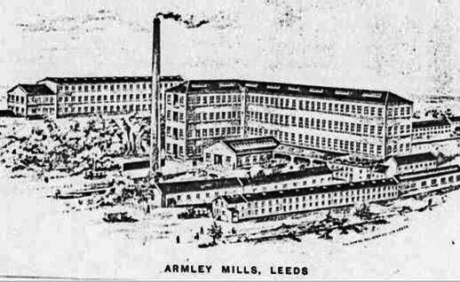 Engraving of Armley Mills in the 1800s