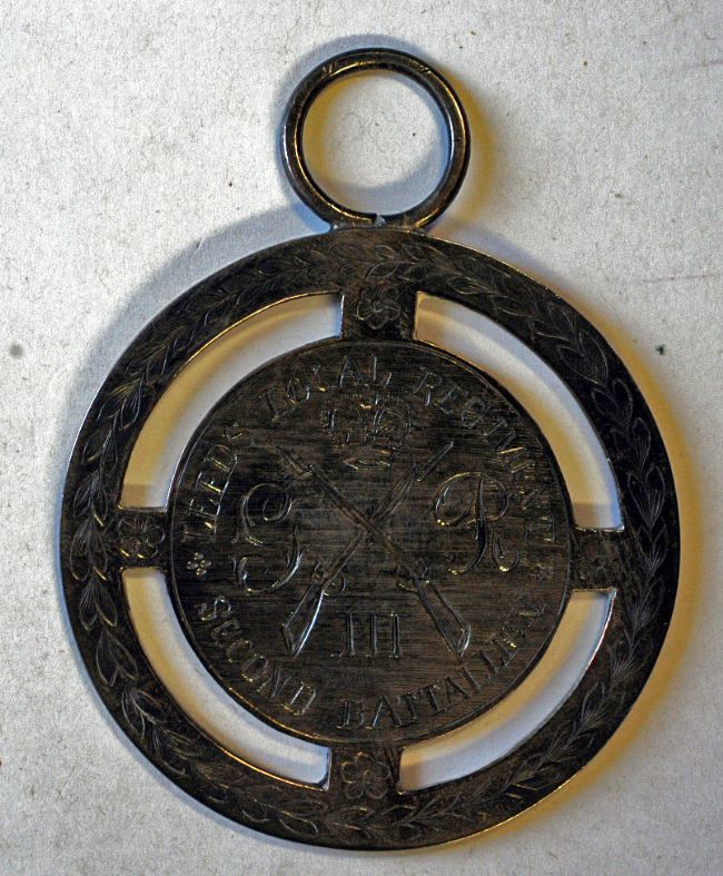 Silver medal of 1812 engraved 'Leeds Local Regiment/GR/III/Second Battalion'