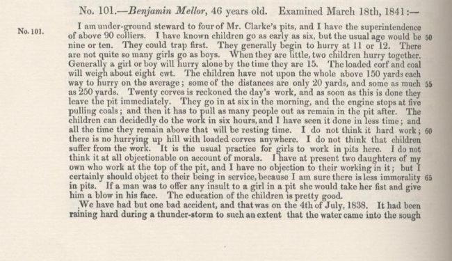 1842 Commission Evidence recounting a mining accident in 1938 (1 of 2)
