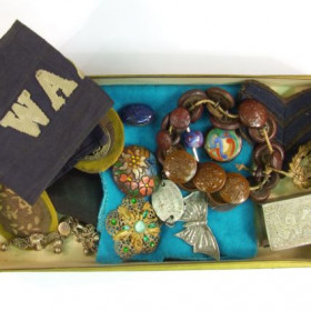 Box of WW1 ephemera belonging to WAAC member