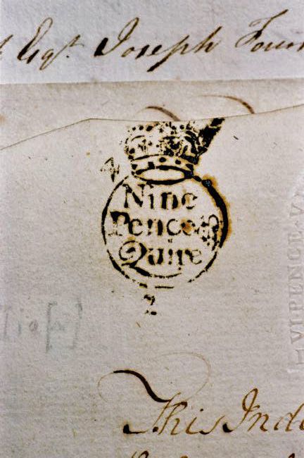 Close up photograph of postmark Gott´s Apprentice papers (1779)