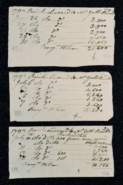 Handwritten brick recipe from 1792