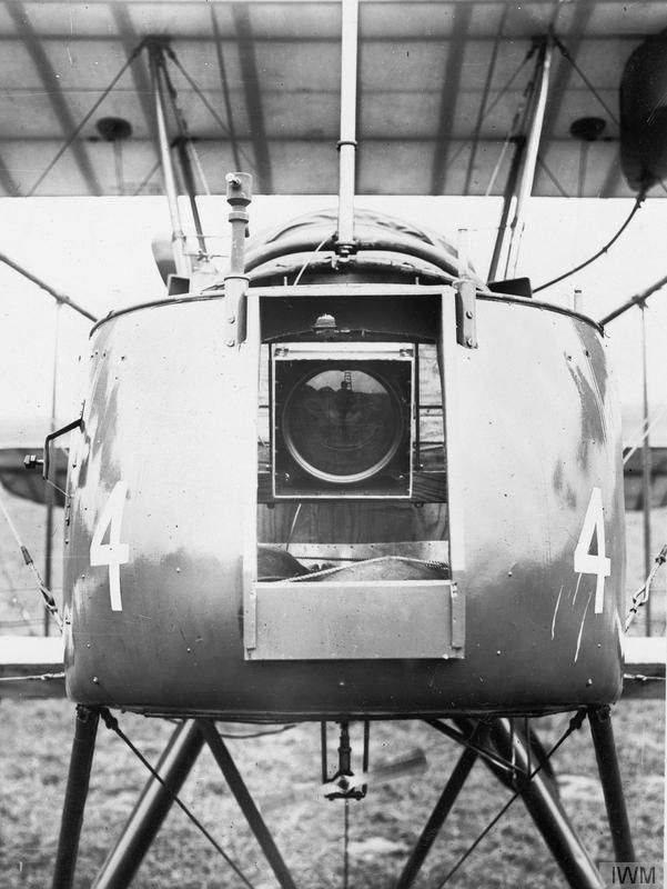 Aerial Camera Mounted on the Nose of an FE2 Aircraft