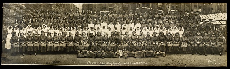 Photograph of Endell Street Military Hospital Staff outside the hospital