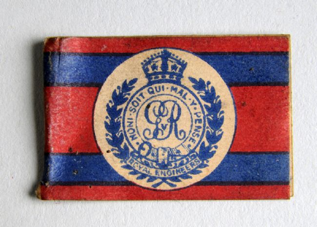 WW1 charity flag with the Royal Engineers badge and motto
