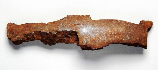piece of jagged metal is thought to be a bomb fragment recovered from a Zeppelin raid in Goole in August 1915