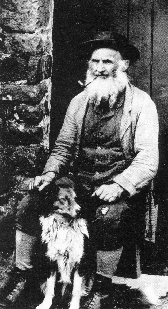 Black and  white photograph of a retired lead miner, Mr Thomas Hall.