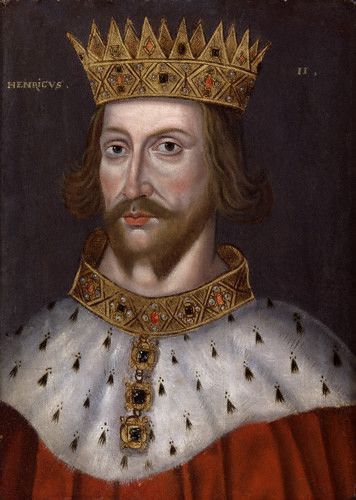 Portrait of King Henry II wearing an ermine collar and gold crown