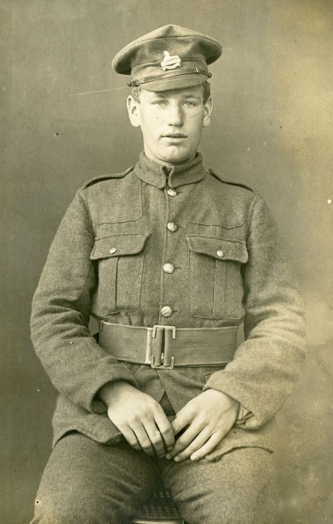 WW1 soldier Arthur Markham in his service uniform, probably taken in 1917