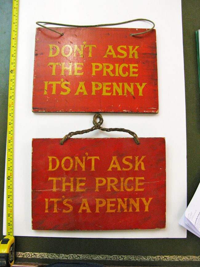 Replica M&S Penny Bazaar Signs