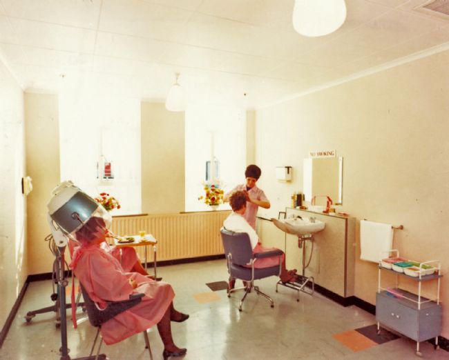 M&S Hamilton Store staff hairdressing salon in 1967