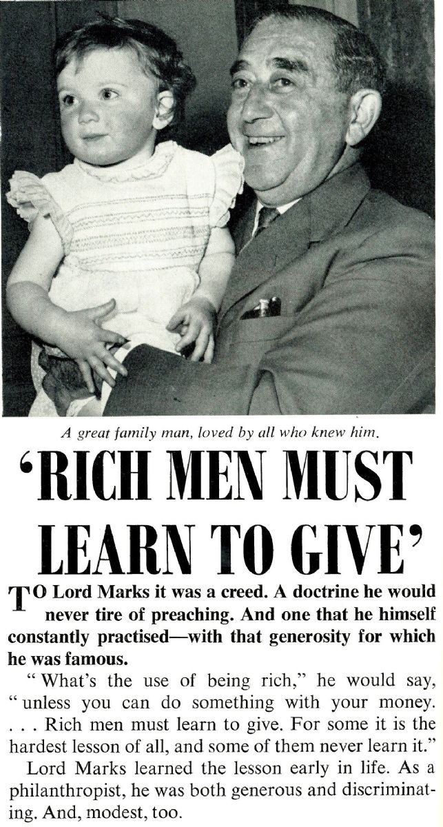 Cutting from St Michael News 1964 showing Lord Marks of Broughton