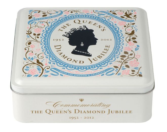 M&S biscuit tin designed for the Queen's Diamond Jubilee 2012