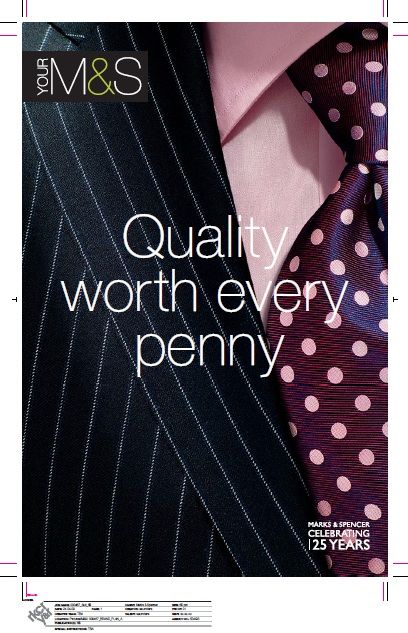 M&S menswear advert for the Company's 125 Anniversary in 2009