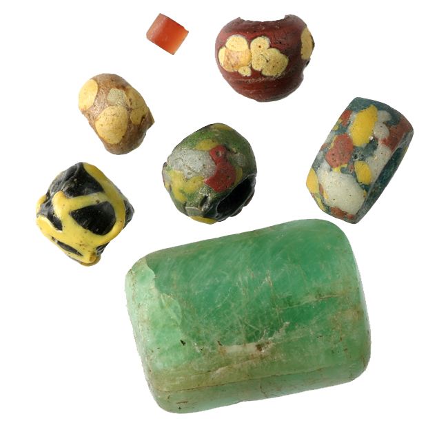 Coloured glass beads