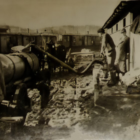 Working in the Camp in Harsh Conditions