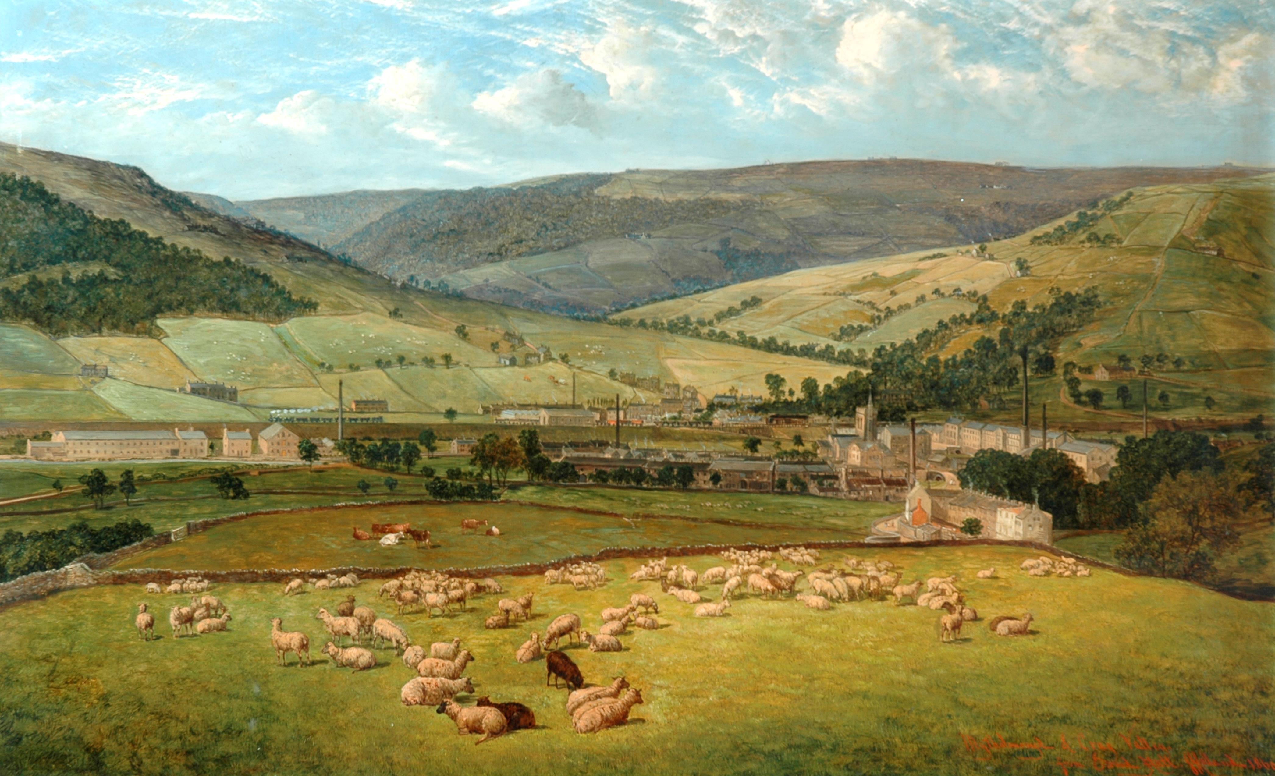 Mytholmroyd and Cragg Valley from Ewood Hall by John Holland 1869