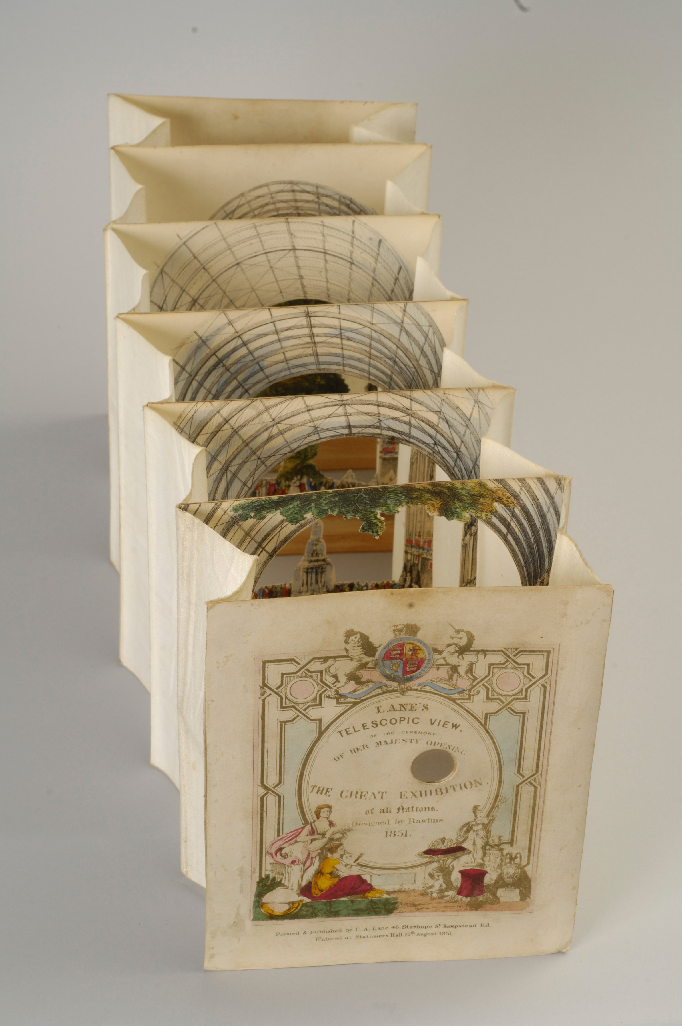 A book made by folding card into a concertina
