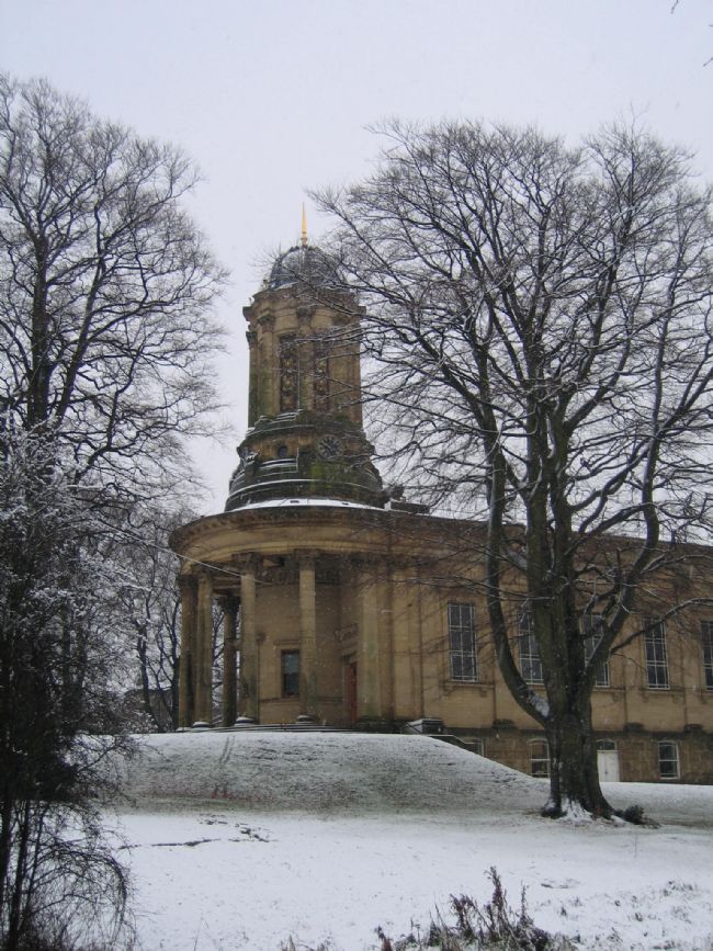 Saltaire United Reformed Church in winter
