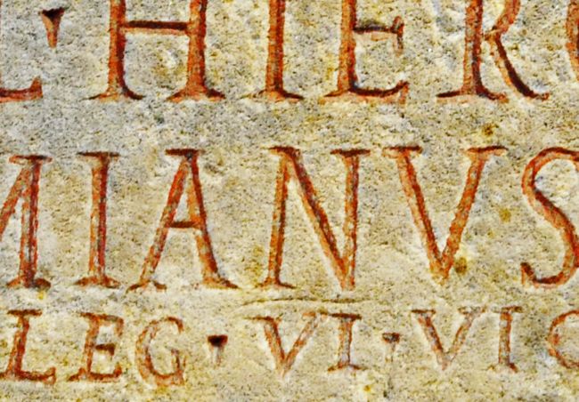 Detail of a tablet recording the constructions of a temple in honour of the Egyptian god Serapis