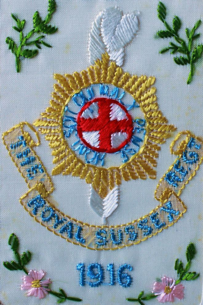 Detail of the  embroidered regimental badge