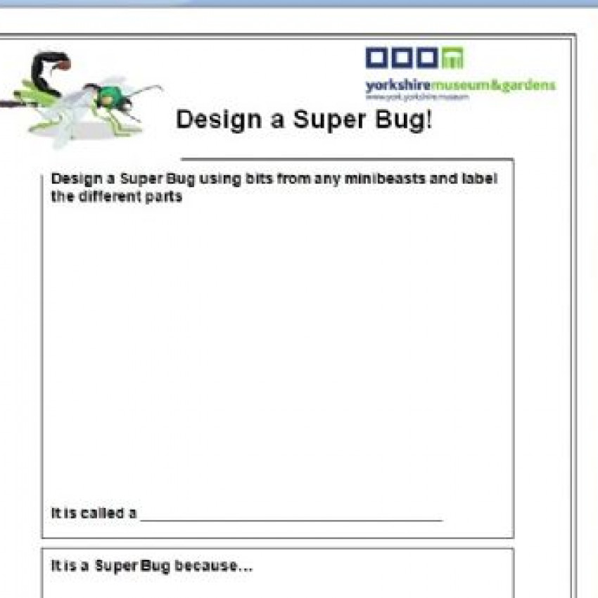 Draw Your Own Super Bug - blank template (Word)
