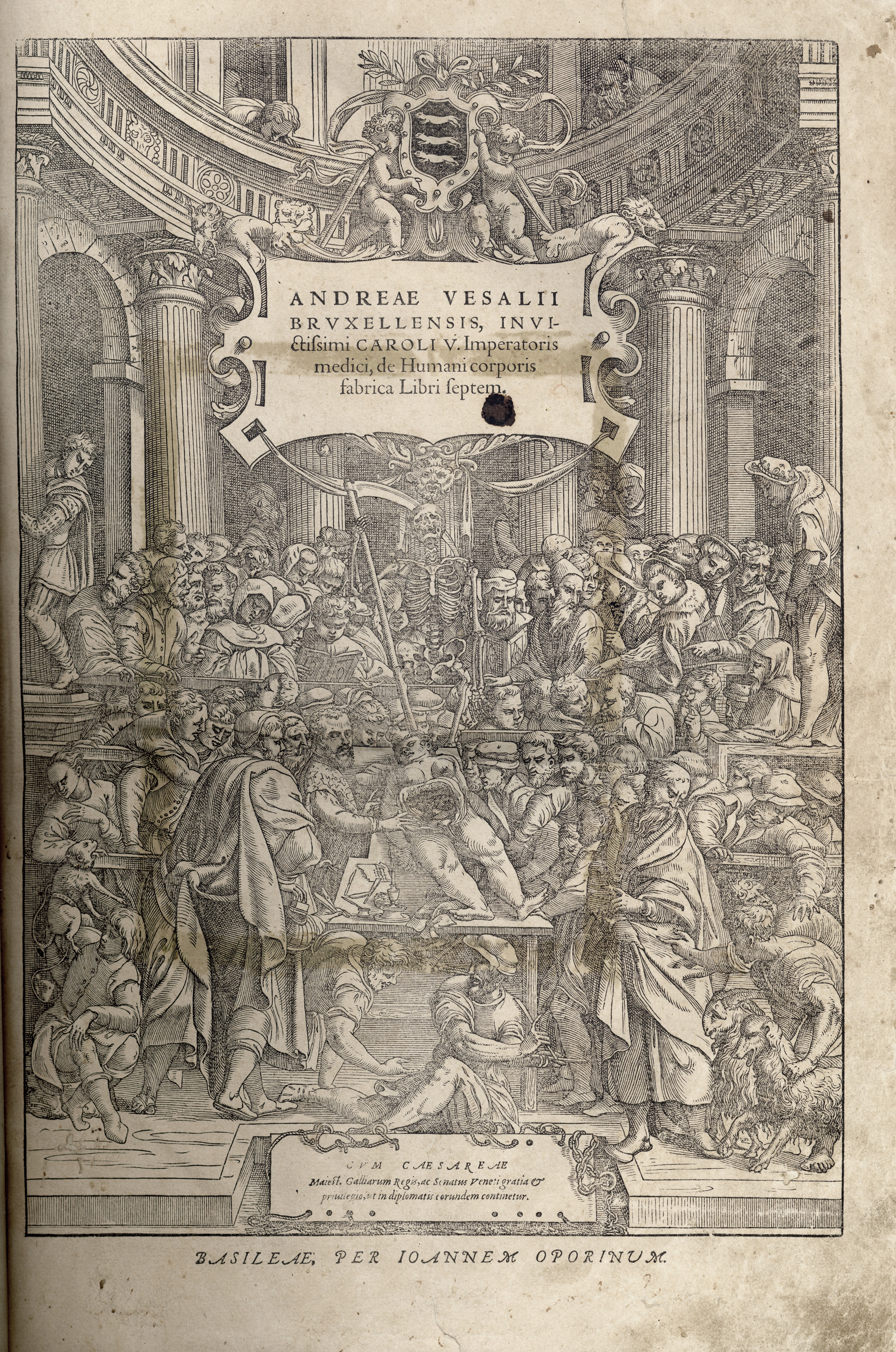 Frontispiece of Andreas Vesalius’ book The Fabric of the Human Body
