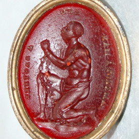 Signet Seal Depicting Kneeling Figure of Enslaved African